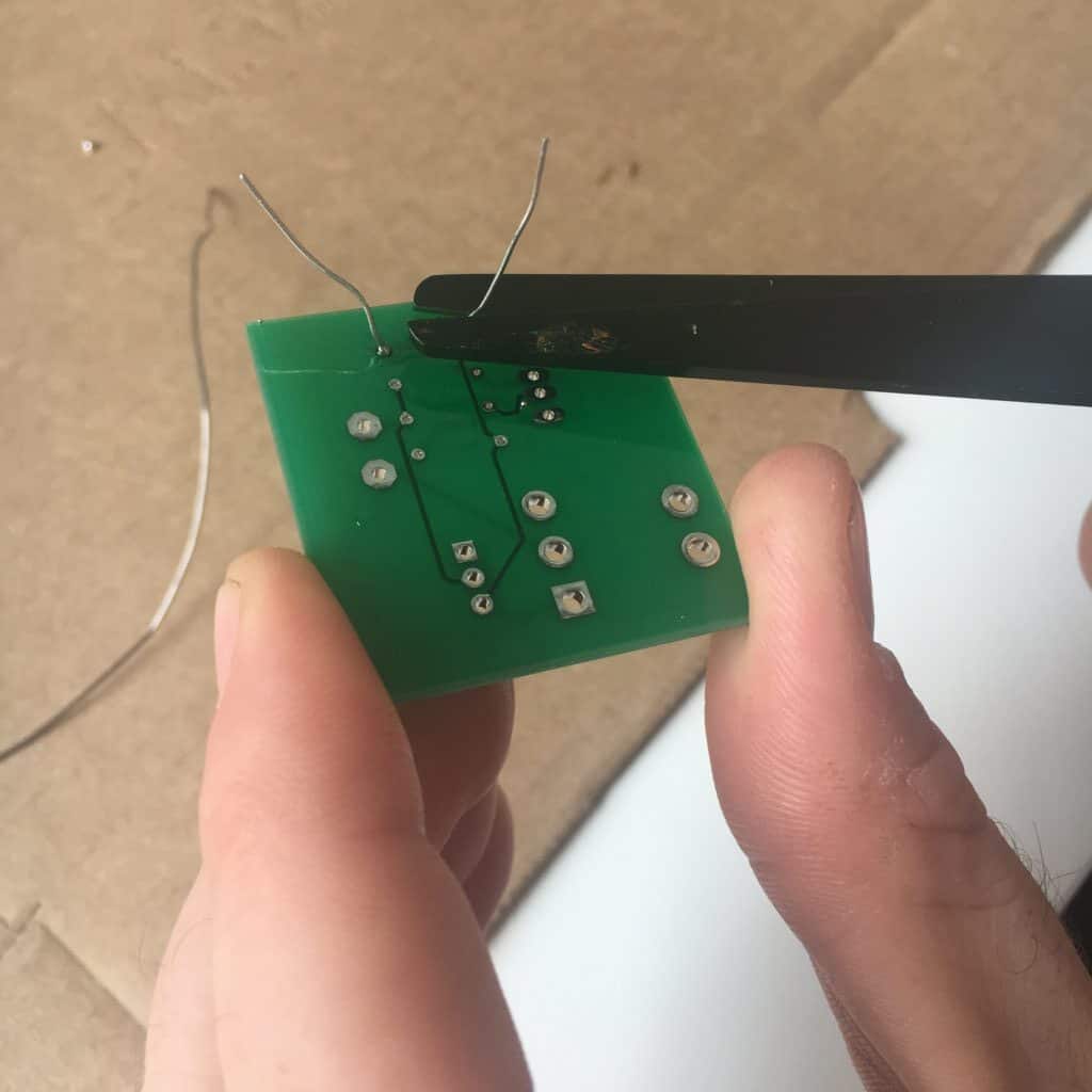 trimming excess resistor wire