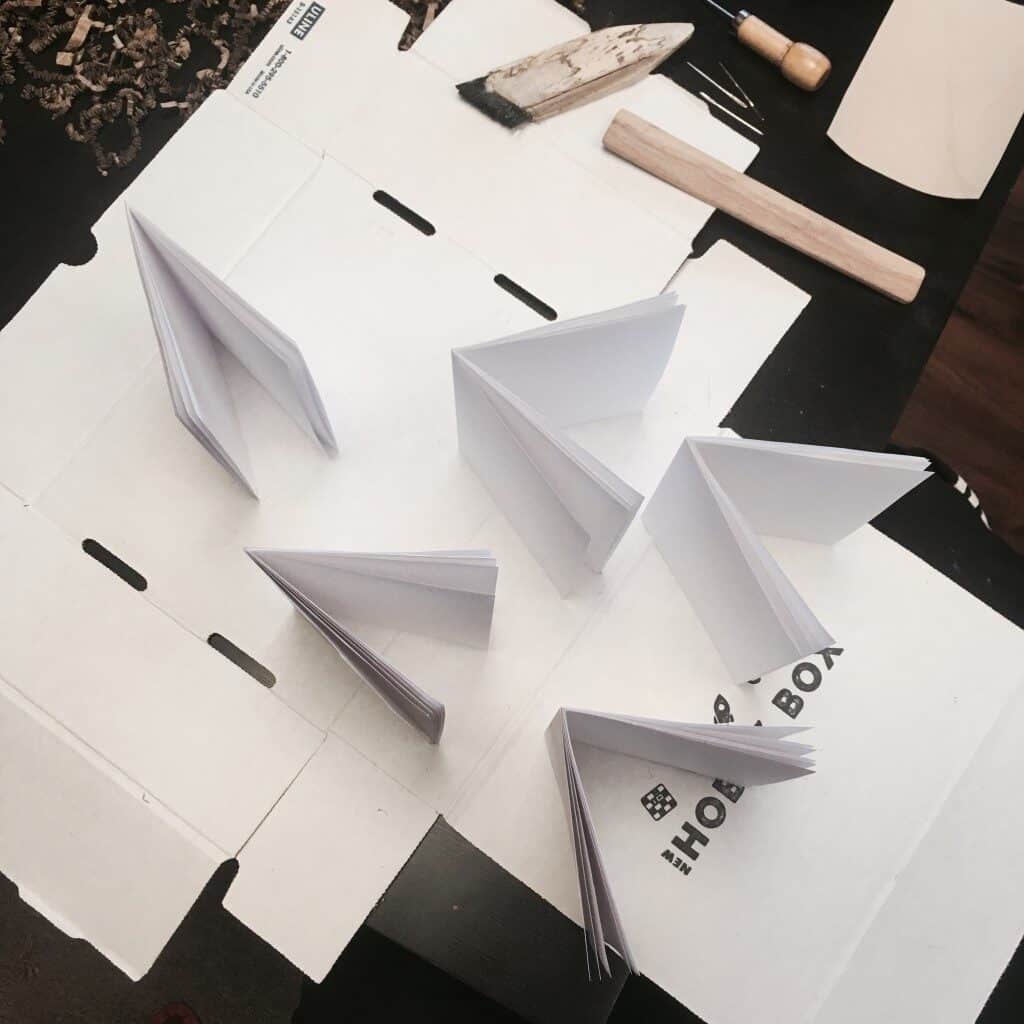 folded paper for handmade books