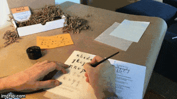 gif of tracing calligraphy alphabet letters