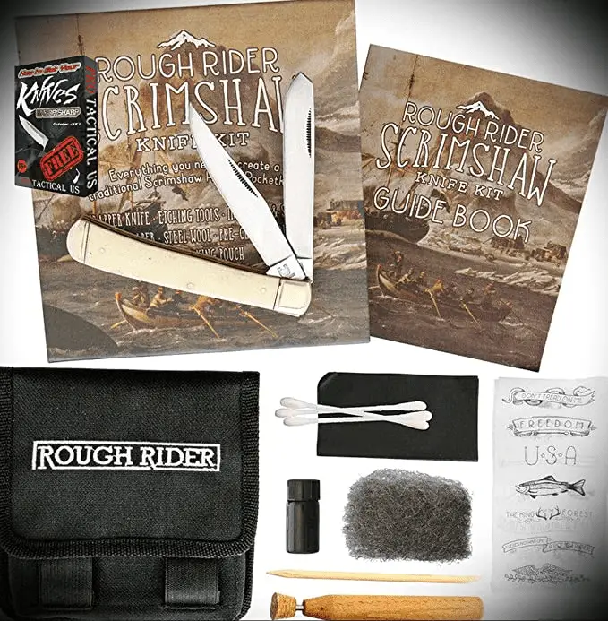 rough rider scrimshaw kit image of all the items within the kit