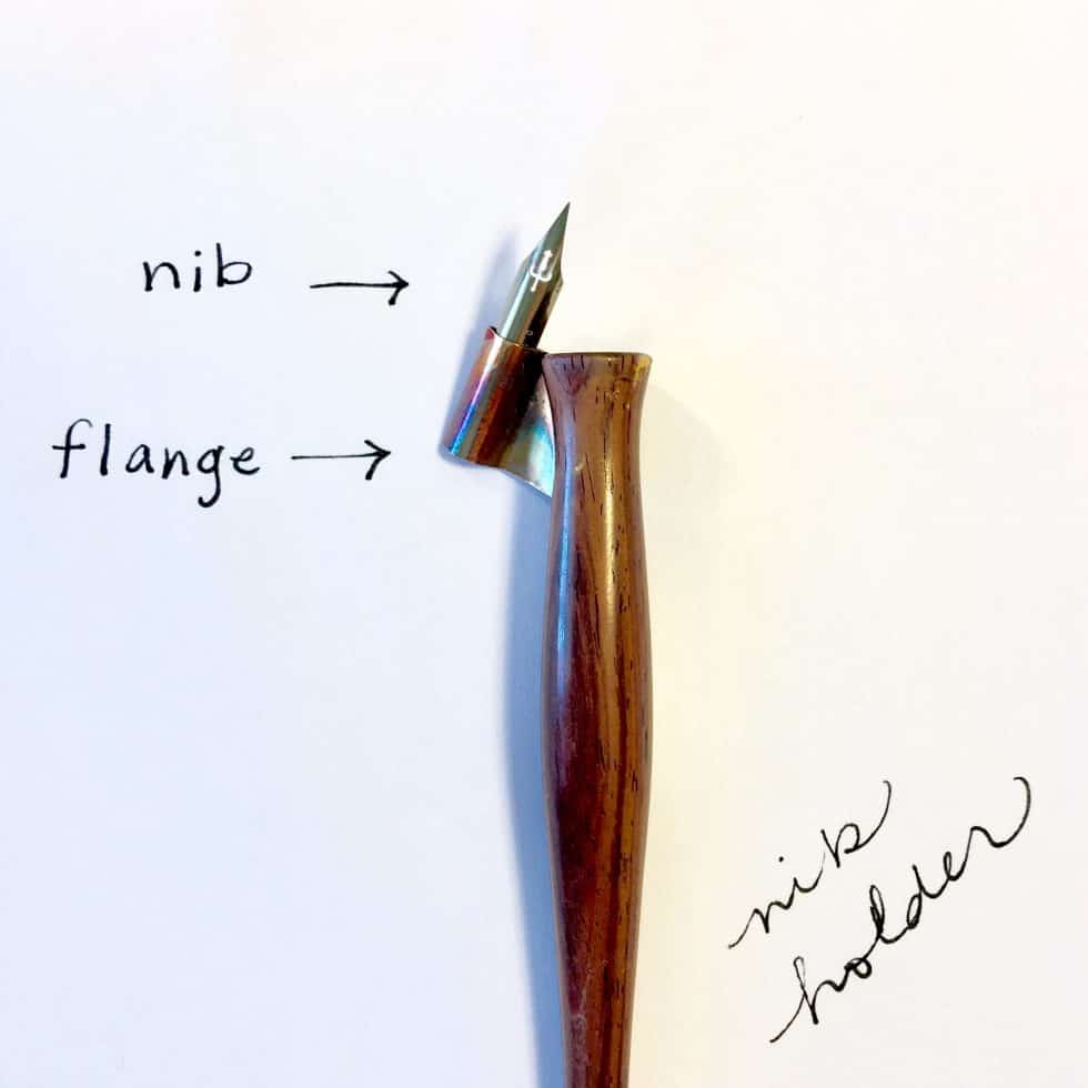 anatomy of oblique calligraphy pen