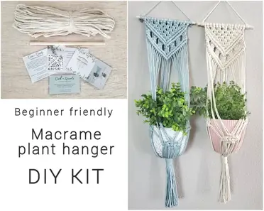 LEISURE ARTS Macrame Kit Mini Planter Set, Macrame Kits for Adults  Beginners, Macrame Plant Hanger Kit, Macrame Beginners Kit, Macrame Kit,  DIY